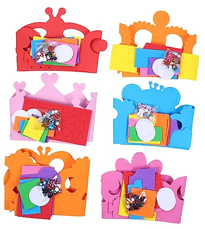 Toyvian 6st Kronenhut Dyy Party Krone Kinder Party Gefälligkeiten Kindergeburtstagsfeier Krone Kinder Prinzessin Kronen Handwerk Diy Party Bevorzugt Hut Baby Selbstgemacht Eva Stoff