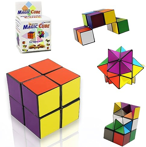 Euklidischer Würfel Cube Magic Cube,2 in 1 Zaubersternwürfel, 3D-Puzzle-Würfel, Infinity Cube für Schneller und Präziser mit Lebendigen Farben