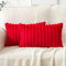 Soleebee 2er Set Plüsch Samt Kissenbezüge, Weiche Künstliche Pelz Dekorativ Kissenbezug Sofa Zierkissenbezüge Dekokissen Kissenhülle Set für Couch Schlafzimmer Zuhause Auto Dekor (30x50cm, Rot)