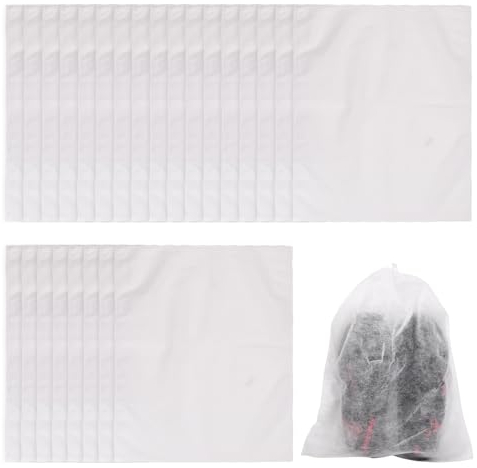 Volumoon 25pcs Schuhbeutel Reise Wasserdicht, Schuhbeutel Aufbewahrung, Schuhtasche Reise Transparent mit Seil, Schuhsack Tragbare, Vliesstoff Multifunktionale Aufbewahrungstasche 38x32cm