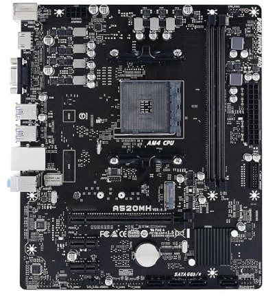 A520MH para Placa Base de Escritorio Biostar 64GB AM4 DDR4 M.2 NMVE Fuente de alimentación Digital de 7 Fases M-ATX Probado