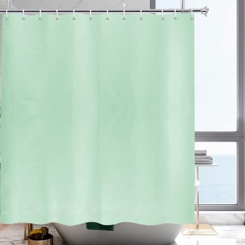 YISURE Grüner Duschvorhang schmal 100cm breit für kleine Badewannen, Polyester-Gewebe Kleiner Badvorhang mit Gewicht wasserabweisend waschbar, Breite 100 x Höhe 180cm