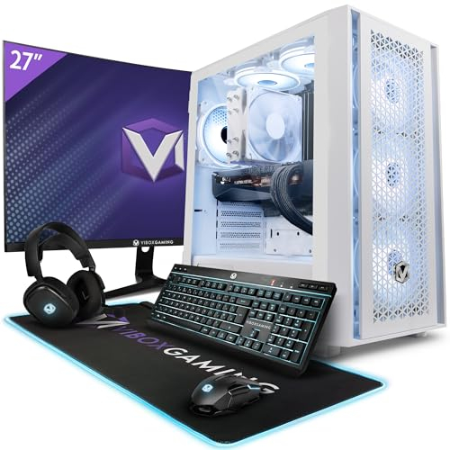 VIBOX VIII-104 PC Gamer Complet • 27 165Hz Écran • Intel Core i9 12900KF 5,2 GHz • Nvidia RTX 4070 Super 12 Go • 32 Go RAM • 1 to NVMe M.2 SSD • 600W PSU • Windows 11 • WiFi