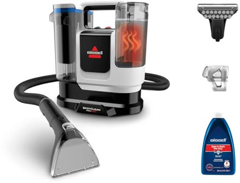 BISSELL SpotClean ProHeat Advanced, Aspiradora de agua tapiceria, limpia tapicerias multisuperficie compacta, Potente 1125W, Sistema triple limpieza profunda para manchas difíciles, Con cable, 3924N