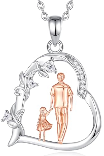 EUDORA Harmony Ball Herz Tochter Kette vom Papa Vater für Damen Tochter S925 Sterling Silber, Tochter Vater Halskette Anhänger Schmuck Absolvent Geburtstag Geschenk für Frauen Tochter vom Vater, 18''