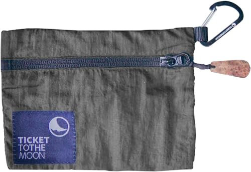 Ticket to the Moon Travel Wallet - Dunkelgrau | Leichte Geldbörse für Outdoor und Reisen mit Karabiner - Geldbeutel aus Fallschirm Nylon mit nur 15g Gewicht | Original seit 1996