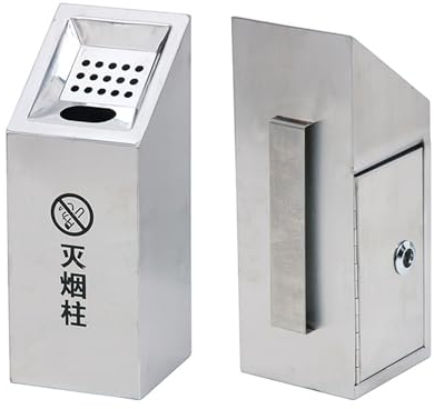 LSRFXF Wandaschenbecher für den Außenbereich, Abschließbarer Kommerzieller Zigarettenkippenbehälter, Außenaschenbecher für Zuhause Garten Terrasse Zigaretten Aschekippen-Entsorgung