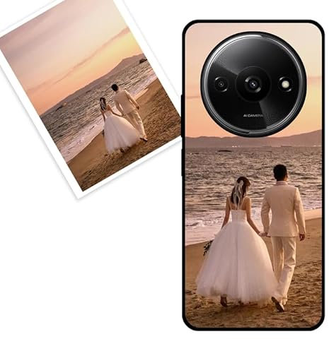 KARTXITAI personalisierte Handyhülle Kompatibel mit Xiaomi Redmi A3,Stoßfeste Schutzhülle mit Weiche Bumper hülle selber gestalten-case personalisiert mit Foto,Bildern,oder Text -SCHWARZ