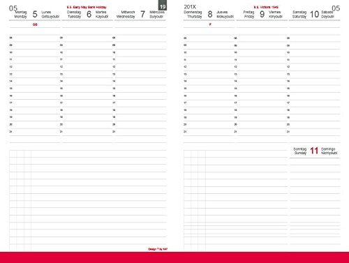 X17- A5 Wochenkalender-Wochenplaner Nachfüllpack | „Classic“ 2026, 2 Hefte à 6 Monate, inkl. Memokarte. Nur passend für das X17-System. Made in Germany
