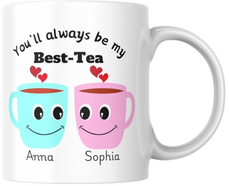 Personalised You'll Always Be My Best -Tea Mug, Personalised Name Mug, Best Friend Mug, Sister Mum Daughter Gift, Bestie Gift, Birthday gift, Christmas Xmas Gift, stocking stuffers