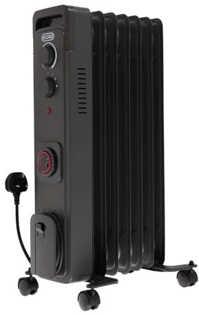ECOSO Finn 1500W Anthracite UK Plug WiFi Oil Filled Electric Radiator - 620mm x 240mm