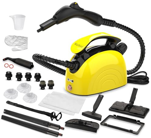 Waitbird Nettoyeur vapeur multi-usages pour tous les accessoires de 21 pièces, nettoyeur à vapeur manuel et bandoulière, pour nettoyer, meubles rembourrés, canapé, carrelage, sol, fenêtre, voiture