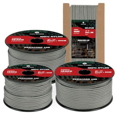 Kamu Synber 3mm Paracord 30m Paracord 425 Nylon Seil Typ II Schnüre 3 Kern