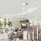 Biukis Ventilatore da soffitto con telecomando, 6 livelli di velocità, motore DC reversibile per uso tutto l'anno, adatto per esterni, giardino, soggiorno, camera da letto, bianco