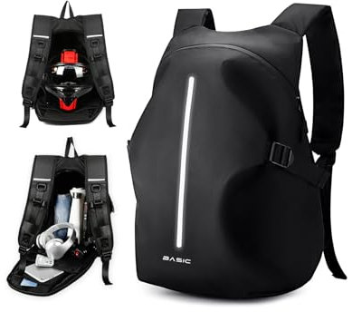 WEPLAN Zaino Portacasco da MotoZaino Moto Uomo Donna Zaino per Casco Zaino da Portacasco Borsa Porta Casco Moto Impermeabile Cinturino per Casco da Moto,Nero