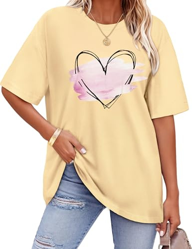 Tshirt Damen Sommer Tops Kurzarm Oversize Bluse Rundhals Casual Oberteil | Weicher und atmungsaktiver Stoff, Oversized V Ausschnitt Sommeroberteile, Elegant Lose Top für tägliche Outfits