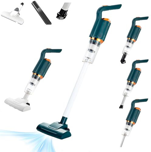 Blackenx Cordless Vacuum, 3 in 1 Handheld Lightweight Stick Vacuum for Hardwood and Pet Hair, Convenient to hold, Blackenx Cool Multipurpose Cordless Vacuum Cleaner for Household and Car (Green)