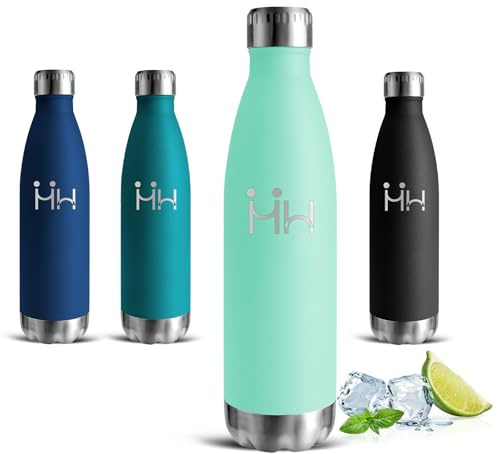 Thermosflasche- 0.5 liter- Trinkflasche Edelstahl, BPA-Freie, Wasserflasche Auslaufsicher, Trinkflasche Kohlensäure Geeignet, Thermosflasche Doppelwandig, für Schule, Büros, Reisen