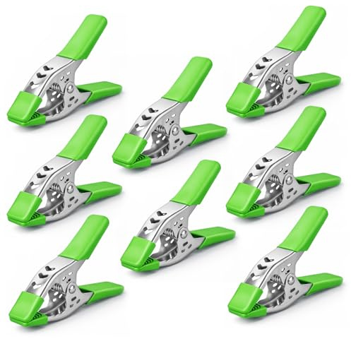 Bishop 8 Pcs - 6 Inch (150mm) Heavy Duty Metal Spring Clamps - 2.5 Inch (63mm) Jaw Opening, Strong Grip Non-Slip Handles with Protective Pads for Woodworking, DIY, Photography & Market Stalls