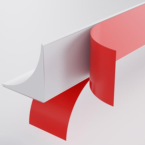 Zayejod 3 Mètres Silicone Profil Finition Plan de Travail Joint de Finition Plan de Travail Adhésif Moulure Angle Plinthe, Bande d'étanchéité Pour Cuisine, Salle de Bain, Carrelage(Blanc,13x13mm)
