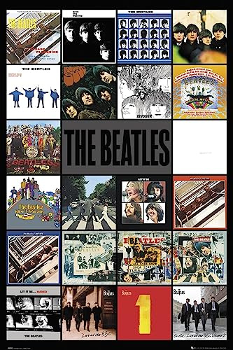 Grindstore The Beatles Alben Maxi-Poster, schwarzer Holzrahmen
