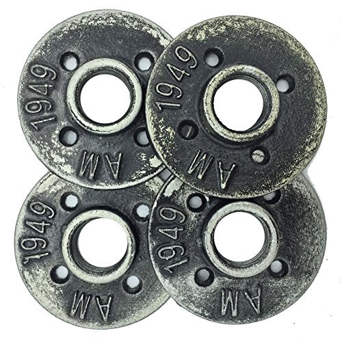 MELARIO 4 stk 1/2 Zoll Flansch Gewindeflansh Temperguss Silber Rohr Mit Gewinde Heizung