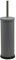 Harbour Housewares Toilet Brush and Holder - Matte Grey - Pack of 1 - Round Toilet Bowl Brush & Holder Stainless Steel Bathroom Deep Cleaning Scrub