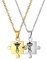 JewelryWe Schmuck Paare Halskette mit Gravur Edelstahl Herz Krone Puzzle Partner-Anhänger Partneketten Freundschaftsketten Pärchen Kette für Herren Damen Gold Silber