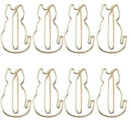 Cat Paper Clips,12 Pcs Clip Cat Shaped Unique Stylish Multi-Function Thickened Paper Clip 3x2cm,Can Used to Organize Receipts, Collect Photo Postcards, File Classification, Bookmark