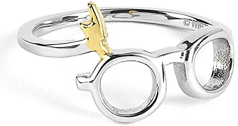 The Carat Shop Offizieller Harry Potter Ring mit Blitzschraube und Brille, Sterlingsilber, Größe M