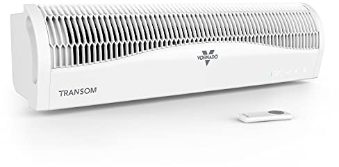 Vornado TRANSOM Window Fan with 4 Speeds, Remote Control, Reversible Exhaust Mode, Weather Resistant Case, Whole Room, Ice White