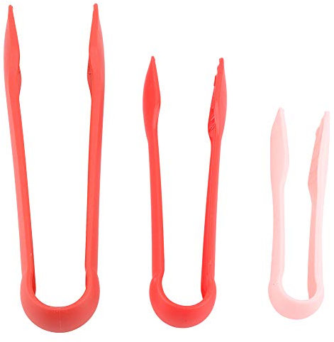3 Pcs Silicone Pinces, Pinces à Pain en Plastique Multifonctionnelles Pinces Alimentaires Pince à Salade Cuisine Cuisson Outil de Cuisson - 6/8/10 pouces(rouge)