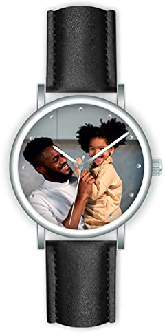 memories Armbanduhr mit Foto Fotouhr personalisiertes Geschenk 40mm Leder Made in Germany
