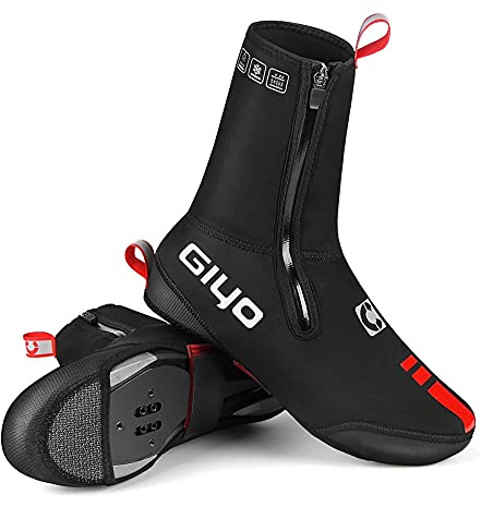 LOVTRAVEL Thick Warm Winter Cycling Overshoes Neoprene Waterproof Windproof Bike Shoe Covers Men Women MTB Road Bicycle Booties Case (Large)
