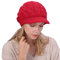Gajaous Damen Winter Gefütterte Basken mütze Mütze Strick Ballon mütze Warm Slouchy Mütze mit Visier