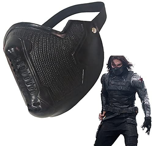 ZLCOS Winter-Soldaten-Maske für Kinder/Erwachsene, Cosplay-Kostüm, Latex-Zubehör, Halloween-Requisiten, Schwarz