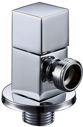 Bathroom Kitchen Mixer Fittings Solid Brass 1/4 Ring Toilet Flush Angle Valve,Chromium Color