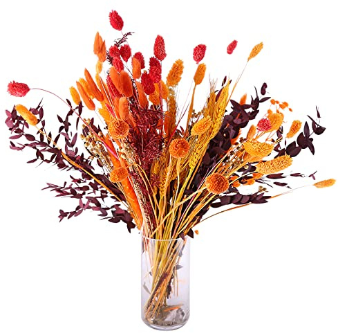 LICHENGTAI Pampasgras Trockenblumen Deko Getrocknete Pampasgras-Dekoration Flauschige und Schwungvolle Getrocknete Blumen Getrocknete Blumenarrangements für Zuhause, Hochzeit, Tischdekoration