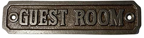 Placa de hierro fundido estilo antiguo para habitación de invitados, sala de estar, sala de estar, sala de dibujo, decoración del hogar, letrero de puerta, casa de invitados