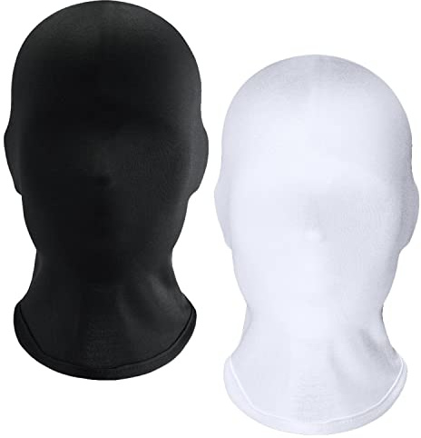 keland 2 Stück Vollgesichtsmaske Spandex Kopfmaske Gesichtslose Maske für Halloween cosplay