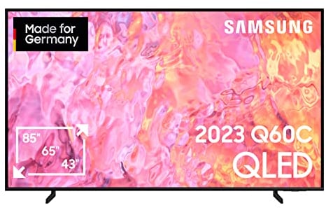 Samsung QLED 4K Q60C 50 Zoll Fernseher (GQ50Q60CAUXZG, Deutsches Modell), Quantum-Dot-Technologie, Quantum HDR, AirSlim Design, Smart TV [2023]