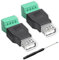 BRIEFCEC Lot de 2 adaptateurs USB 2.0 A mâle et femelle vers bornes à vis 5 broches