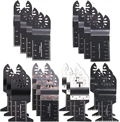 Wirestar Hub 20 Metal Wood Oscillating Multitool Quick Release Saw Blades Compatible with Fein Multimaster Porter Cable Black & Decker Bosch Craftsman Ridgid Ryobi Makita Milwaukee Rockwell