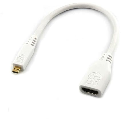 sb Official Raspberry Pi Micro HDMI to HDMI-A Cable, 235mm Micro HDMI Cable with HDR Support for Raspberry Pi 4 (RPI4)