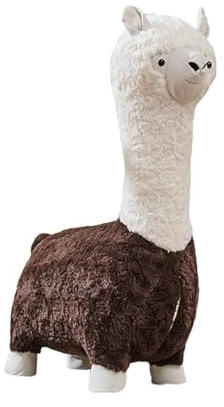 YuanSpring Kleiner Hocker Alpaka-Fußhocker und niedriger Hocker mit Holzbeinen, Plüschtier-Schuhwechselhocker, Couchtisch für zu Hause, Wohnzimmerdekorationen(A)