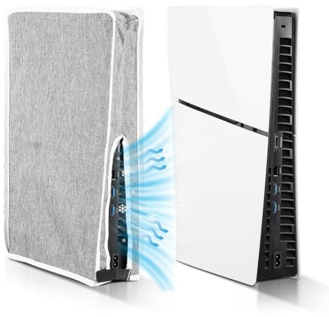 Staubschutz für PS5 Slim Disc/Digital Version, Staubdichte Schutzhülle Anti-Kratz-Hülle für Playstation 5 Slim Zubehör