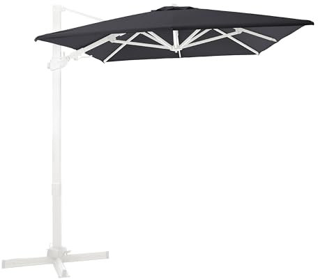 AXI Milad Premium Ampelschirm Rechteakig 200x300 cm in Weiß/Grau | Sonnenschirm für Garten/Terrasse mit Aluminium Rahmen | Inkl. Kreuzfuß & Schutzhülle | Kippbar & 360° drehbar