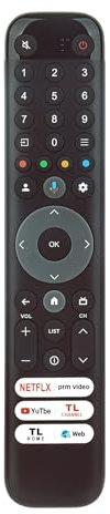 Replacement Voice Smart Remote Control RC833-GUB1, Fit for TCL 2023 2024 4K UHD QLED Mini-LED TV 75V6BK 65V6BK 58V6BK 55V6BK 50V6BK 43V6BK 75C845 55C845 65C845 85C845 55C845K 65C845K