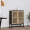 LAPOOH Sideboard, Kommode Schlafzimmer, Schlafzimmer Möbel, Esszimmer Schrank, Komodenschrank, Buffetschrank, Büromöbel, Schwarz 60x30x75 cm Holzwerkstoff