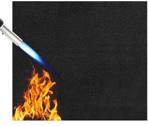 Tapis ignifuge 100 x 120 cm - Tapis de protection contre la chaleur jusqu'à 1093 °C - Résistant au feu - Non inflammable - Pour cuisine, feu, sol, pelouse et camping